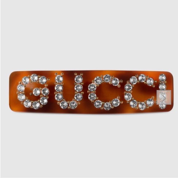NIB GUCCI FULL INCLUSION TORTOISE HAIR CLIP HAIR BARRETTE WITH CRYSTALS ITALY - Picture 8 of 8